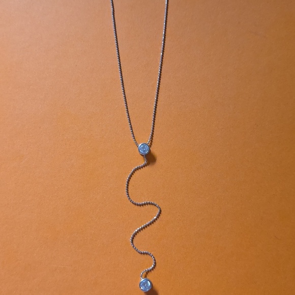 Jewelry - 925 Elegant Silver Necklace with Crystal Accents